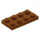 LEGO lapos elem 2x4, sötét narancssárga (3020)